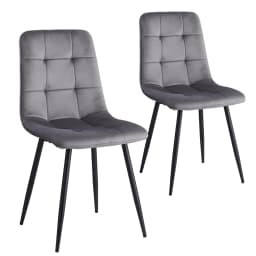 EGOONM Set of 2/4/6 Dining Room Chairs,Upholstered Chairs,Design Chair with Backrest,Velvet Seat,Metal Frame Kitchen Living Room