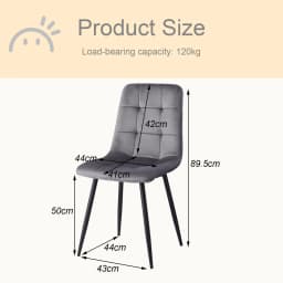 EGOONM Set of 2/4/6 Dining Room Chairs,Upholstered Chairs,Design Chair with Backrest,Velvet Seat,Metal Frame Kitchen Living Room