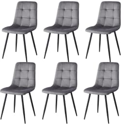 EGOONM Set of 2/4/6 Dining Room Chairs,Upholstered Chairs,Design Chair with Backrest,Velvet Seat,Metal Frame Kitchen Living Room