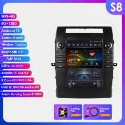 Hizpo For Tesla Style Autoradio For Toyota Verso Corolla 2004-2009 2006 Carplay 4G GPS Car Radio Multimedia 2din Android Auto BT