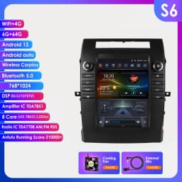 Hizpo For Tesla Style Autoradio For Toyota Verso Corolla 2004-2009 2006 Carplay 4G GPS Car Radio Multimedia 2din Android Auto BT