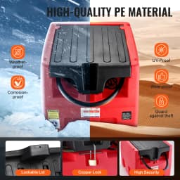 SucceBuy 48 Gal Portable Diesel Fuel Tank 10.6GPM with 12V Electric Pump & Hose Gasoline Transfer Tank for Fuel Transportation