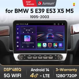 Junsun AI voice Wireless Carplay Android Auto Radio for BMW 5 E39 E53 X5 M5 Button Car Intelligent System