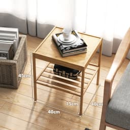 2 Set Bamboo Bedside Table 2 Tier side table table with Storage, Sofa table Night Cabinet living room Console