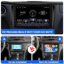 ESSGOO 9" 4Core for Mercedes GLS E-Class W211 W219 Carpaly Android 13 Car Stereo Radio GPS Navi FM RDS Multimedia Player Display