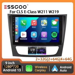 ESSGOO 9" 4Core for Mercedes GLS E-Class W211 W219 Carpaly Android 13 Car Stereo Radio GPS Navi FM RDS Multimedia Player Display