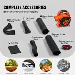 SucceBuy Gas Leaf Blower 26CC 2-Cycle Handheld Leaf Blower with A Tank 2-in-1 Gas-powered Blower 425CFM Air Volume 156MPH Speed
