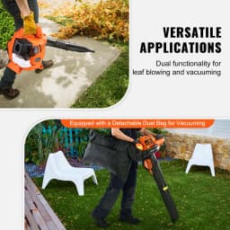 SucceBuy Gas Leaf Blower 26CC 2-Cycle Handheld Leaf Blower with A Tank 2-in-1 Gas-powered Blower 425CFM Air Volume 156MPH Speed