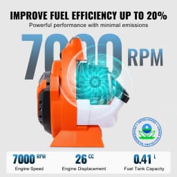 SucceBuy Gas Leaf Blower 26CC 2-Cycle Handheld Leaf Blower with A Tank 2-in-1 Gas-powered Blower 425CFM Air Volume 156MPH Speed