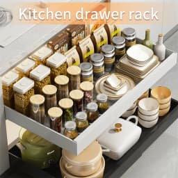 Multifuctional Pull Out Tray Organizer Kitchen Storage Rack Cabinet Under Sink Spice Boxes Slide Drawer Style Bowl Dish Shelf