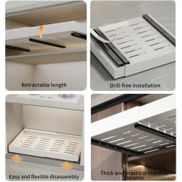 Multifuctional Pull Out Tray Organizer Kitchen Storage Rack Cabinet Under Sink Spice Boxes Slide Drawer Style Bowl Dish Shelf