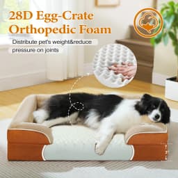 Large Dog Bed with Removable Cover, Plush Dog Sofa for Large Dogs, Washable Pet Bed with Nonskid Bottom, Pet Sleeping Mat, S-XL