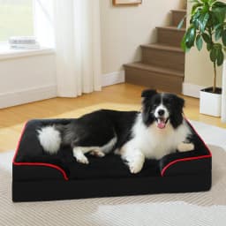 Large Dog Bed with Removable Cover, Plush Dog Sofa for Large Dogs, Washable Pet Bed with Nonskid Bottom, Pet Sleeping Mat, S-XL