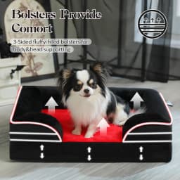 Large Dog Bed with Removable Cover, Plush Dog Sofa for Large Dogs, Washable Pet Bed with Nonskid Bottom, Pet Sleeping Mat, S-XL