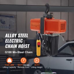 SucceBuy 1100 lbs Electric Chain Hoist 9.2 ft/min Single Phase Overhead Crane with G100 Chain Wired Control for Garage Lifting