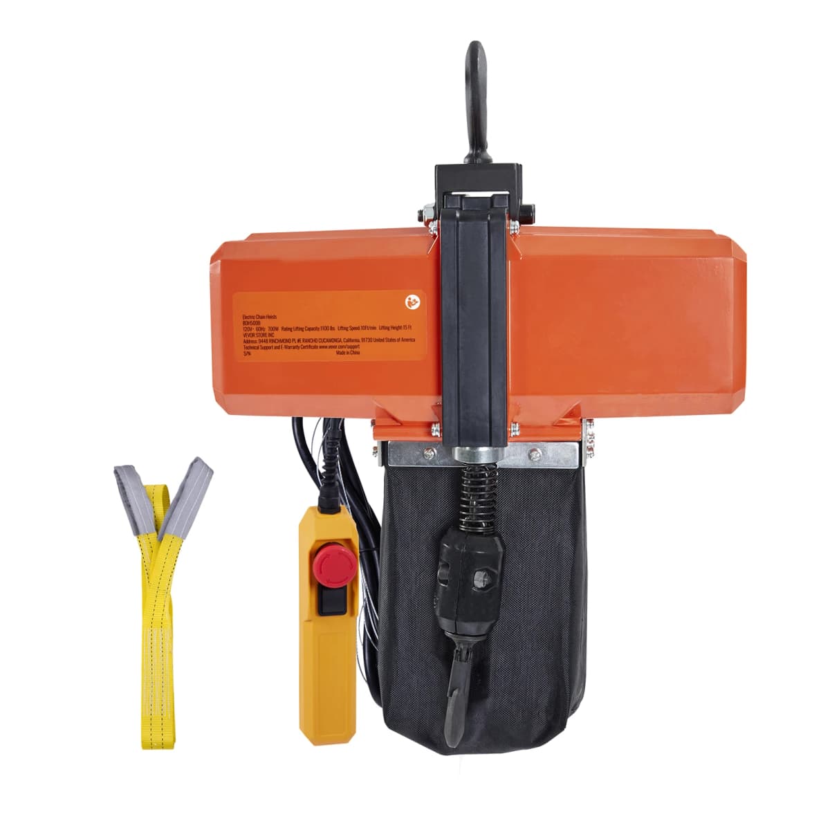 SucceBuy 1100 lbs Electric Chain Hoist 9.2 ft/min Single Phase Overhead Crane with G100 Chain Wired Control for Garage Lifting