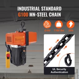 SucceBuy 1100 lbs Electric Chain Hoist 9.2 ft/min Single Phase Overhead Crane with G100 Chain Wired Control for Garage Lifting
