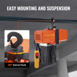 SucceBuy 1100 lbs Electric Chain Hoist 9.2 ft/min Single Phase Overhead Crane with G100 Chain Wired Control for Garage Lifting