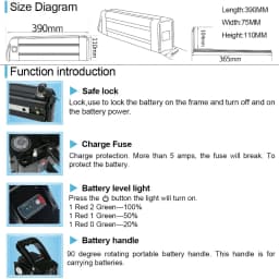 Silver Fish Lithium Battery Pack for Electric Bicycle, 36V, 48V, 19.2Ah, 17.5Ah, 13Ah, 18650, 250W, 350W, 500W, 1000W, Hub Motor