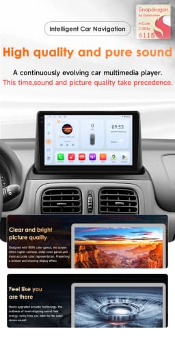 6115 Octa Core Carplay Android 14 Auto Car radio for Renault Clio 2 2000-2012 Autoradio GPS 360 Camera multimedia 2din RDS Scre