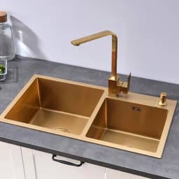 Gold Kitchen Sink Above Counter Double Bowl Goldn Basket Drainer Soap Dispenser Washing Basin 304 Stainless Steel Sinks