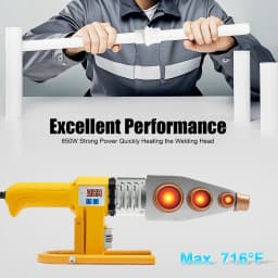 850W Pipe Welding Machine 20-63mm PPR Welder with 6 Die Heads Digital Display for Home Construction Water Pipe Repair