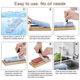 Complete Knife Sharpening Stone Set/Dual Grit Whetstone 400/1000 3000/8000 Knife Sharpener with Leather Strop/Flattening Stone