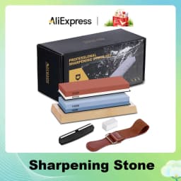 Complete Knife Sharpening Stone Set/Dual Grit Whetstone 400/1000 3000/8000 Knife Sharpener with Leather Strop/Flattening Stone