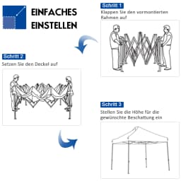 3x3m pavilion, folding Pavilion, waterproof, stable, winter resistant, UV protection 50 +, height adjustable garden pavilion, party tent
