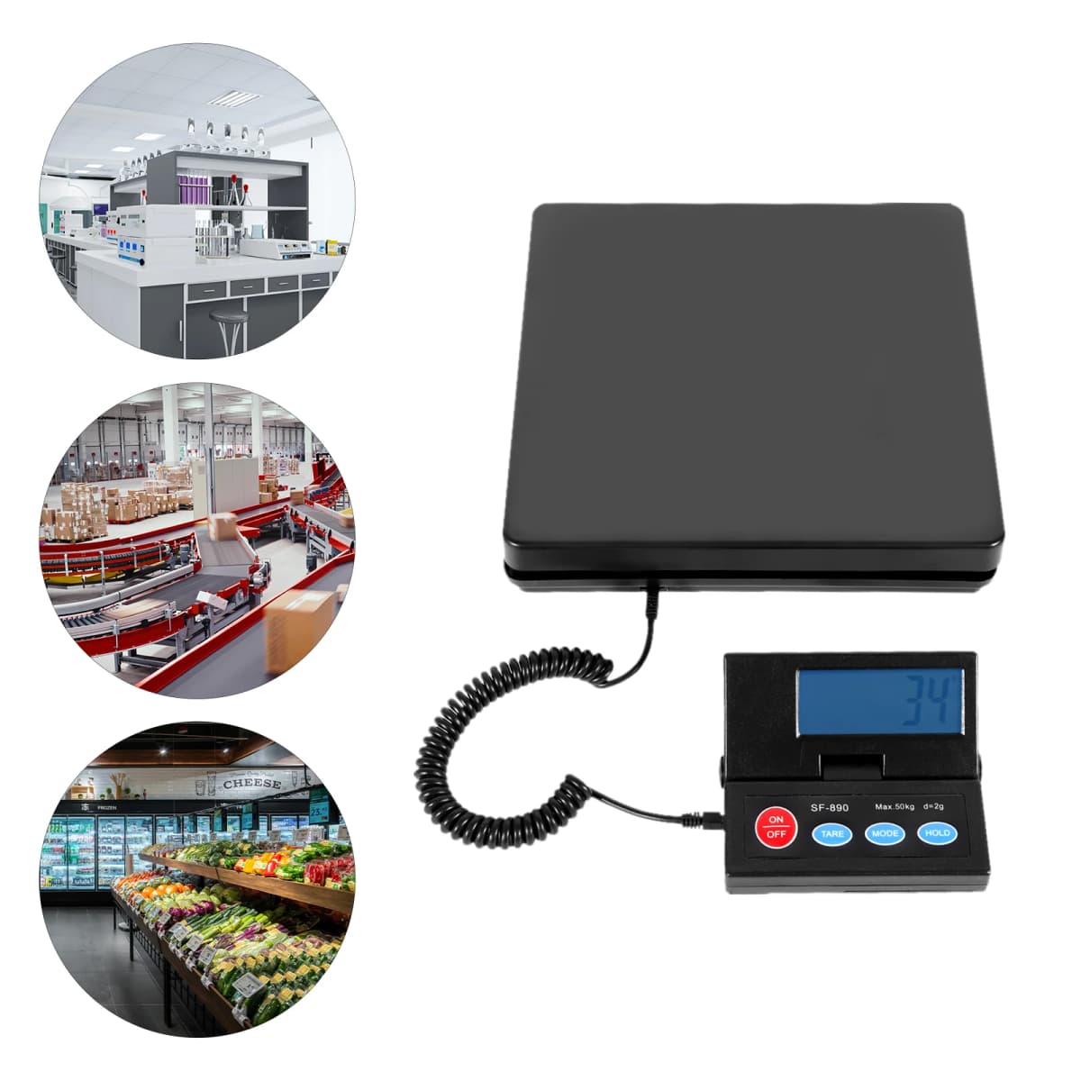 50kg Digital Scale 1g Or 2g / 0.1oz Lectronic Scale For Factory Workshop Weighing, Pharmacy Weighing