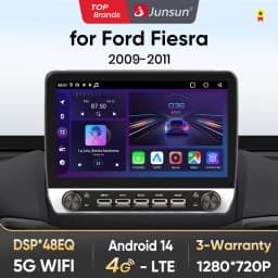 Junsun 10" Button Car Radio for Ford Fiesta 2009-2017 GPS Multimedia Stereo BT FM RDS Wireless CarPlay for Apple Android Auto 4G
