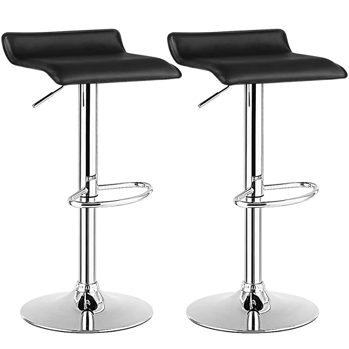 2 Set bar stool, bar chair height adjustable, 360 ° swivel chair with backrest & footrest, counter stool bistro stool up to 120kg