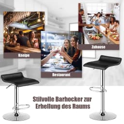 2 Set bar stool, bar chair height adjustable, 360 ° swivel chair with backrest & footrest, counter stool bistro stool up to 120kg