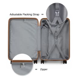 KONO 4-Pieces Hard Trunk Trunk Set Lightweight ABs Twin WHEELS Trolleys TSA Lock Suitcase Set S-M-L-XL