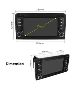 Hizpo 7inch 2Din CarPlay Android Auto Car Radio for Audi A3 8P 2003 - 2011 S3 RS3 Multimedia GPS Navigation 4G BT SWC RDS DSP