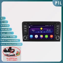 Hizpo 7inch 2Din CarPlay Android Auto Car Radio for Audi A3 8P 2003 - 2011 S3 RS3 Multimedia GPS Navigation 4G BT SWC RDS DSP