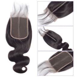 2x6 Middle Part Lace Closure with Bundles 20 22 24 inch Body Wave Human Hair Bundles with Closure Brazilian Raw Hair Extensions
