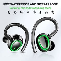 Wireless Earbuds, Bluetooth 5.3 Headphones with Built-in Mic, 50H Playback IP7 Waterproof Running EarHooks Headphones.