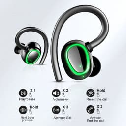 Wireless Earbuds, Bluetooth 5.3 Headphones with Built-in Mic, 50H Playback IP7 Waterproof Running EarHooks Headphones.