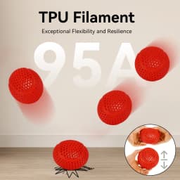 KINGROON 3D Printer Filament TPU 1KG 1.75mm Soft Flexible 3D Printing Material High Resilience TPU Plastic Net Weight 1kg/roll