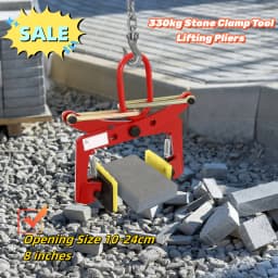 330kg Stone Clamp Tool Lifting Pliers Stone Plier Opening Size 10-24cm 8 Inches