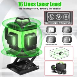 4D 16 Lines Laser Level 3° Self-leveling Machine Rechargeable Lithium Battery Leveling Tool Omnidirectional Ground Wall Sticker