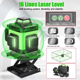 4D 16 Lines Laser Level 3° Self-leveling Machine Rechargeable Lithium Battery Leveling Tool Omnidirectional Ground Wall Sticker