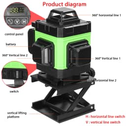 4D 16 Lines Laser Level 3° Self-leveling Machine Rechargeable Lithium Battery Leveling Tool Omnidirectional Ground Wall Sticker