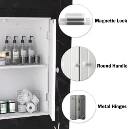 EFAN Storage Cabinet, Freestanding/Wall Mounted Bathroom Unit with Adjustable Shelf, Multi-purpose Waterproof Cupboard Furniture