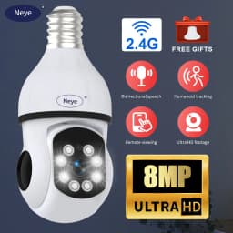 8MP 4K WiFi Security Camera Indoor Spotlight E27 Bulb Camera 5X Zoom Pan Tilt Panoramic IP Camera CCTV Video Security Camera