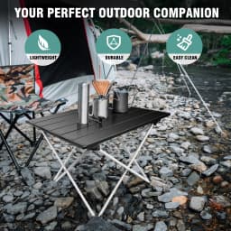 Mini Folding Table 40x35x32cm Portable Camping Table with Aluminum Table Top Carry Bag for Camping Picnic Fishing