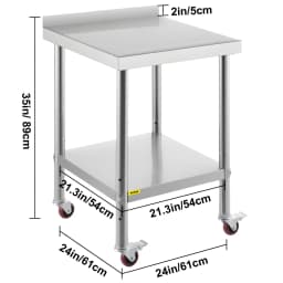SucceBuy Stainless Steel Prep Table 440lbs Load Capacity Heavy Duty Metal Worktable Commercial Workstation for Kitchen