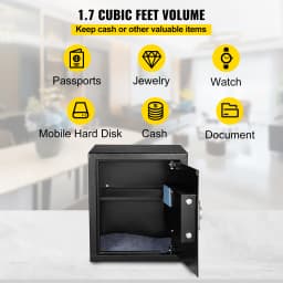 SucceBuy Fingerprint Locks Safe Deposit Box 1.7 Cubic Feet Digital Electronic Secret Hidden Piggy Bank for Jewelry Money Guns