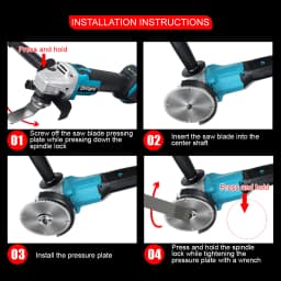Drillpro 800W 125mm Cordless Brushless Angle Grinder For Makita 18V Battery Electric Grinding Polishing Machine